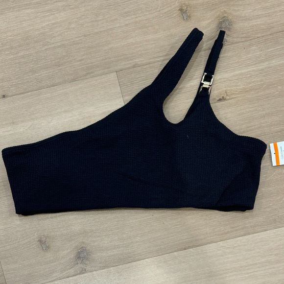 NWT* River Island Cut Out Asymmetric Black Bikini Top - Size 18 - Picture 4 of 6